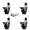Service Caster 3.5'' Solid Poly Swivel 1-7/8'' Expanding Stem Caster Set with Brake, 4PK SCC-EX20S3514-SPUS-PLB-178-4 - alternate 4